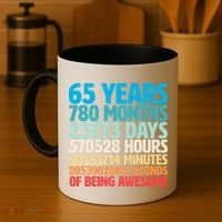 65 Years Of Being Awesome Birthday Time Breakdown Coffee Mug thumb 4