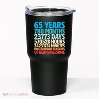 65 Years Of Being Awesome Birthday Time Breakdown Tumbler thumb 0