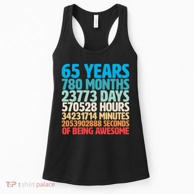 65 Years Of Being Awesome Birthday Time Breakdown Women's Tank Top