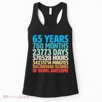 65 Years Of Being Awesome Birthday Time Breakdown Women's Tank Top thumb 0