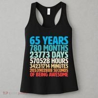 65 Years Of Being Awesome Birthday Time Breakdown Women's Tank Top thumb 3