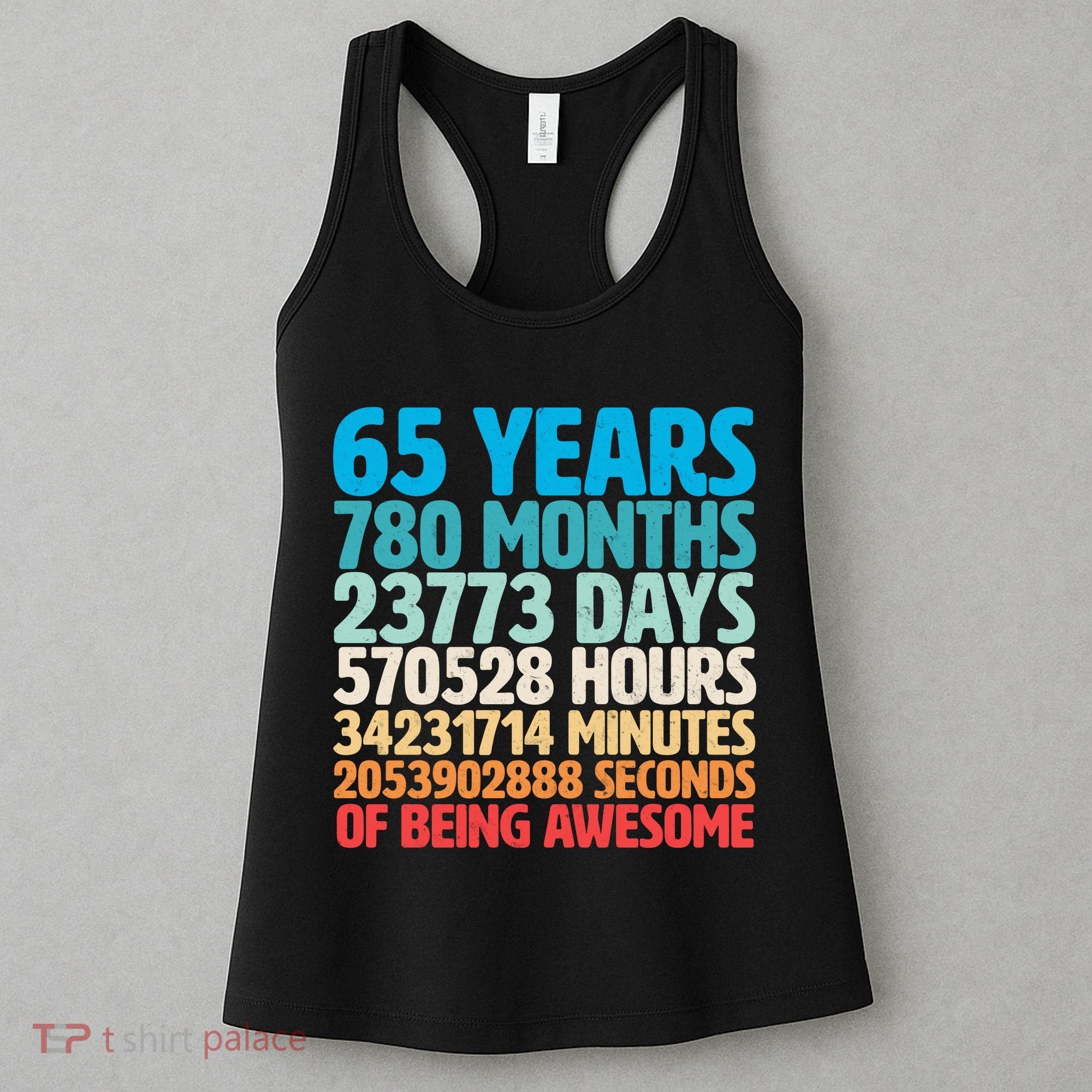 65 Years Of Being Awesome Birthday Time Breakdown Women's Tank Top