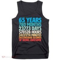 65 Years Of Being Awesome Birthday Time Breakdown Tank Top thumb 0