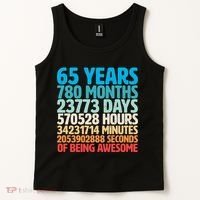 65 Years Of Being Awesome Birthday Time Breakdown Tank Top thumb 2