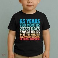65 Years Of Being Awesome Birthday Time Breakdown Toddler T-Shirt thumb 2