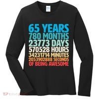 65 Years Of Being Awesome Birthday Time Breakdown Women's Long Sleeve Shirt thumb 0