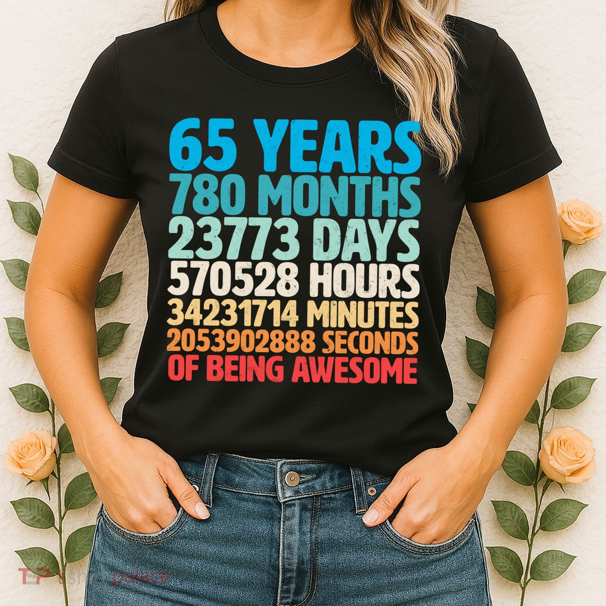 65 Years Of Being Awesome Birthday Time Breakdown Women's T-Shirt
