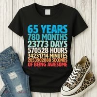 65 Years Of Being Awesome Birthday Time Breakdown Women's T-Shirt thumb 3