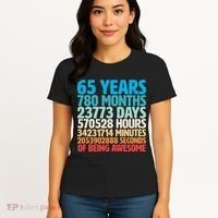 65 Years Of Being Awesome Birthday Time Breakdown Women's T-Shirt thumb 4