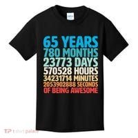 65 Years Of Being Awesome Birthday Time Breakdown Kids T-Shirt thumb 0