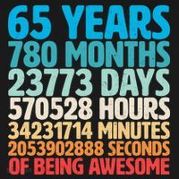 65 Years Of Being Awesome Birthday Time Breakdown Kids T-Shirt thumb 4