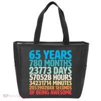 65 Years Of Being Awesome Birthday Time Breakdown Tote Bag thumb 0