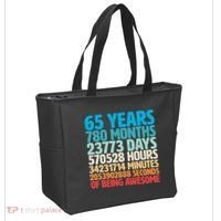 65 Years Of Being Awesome Birthday Time Breakdown Tote Bag thumb 2