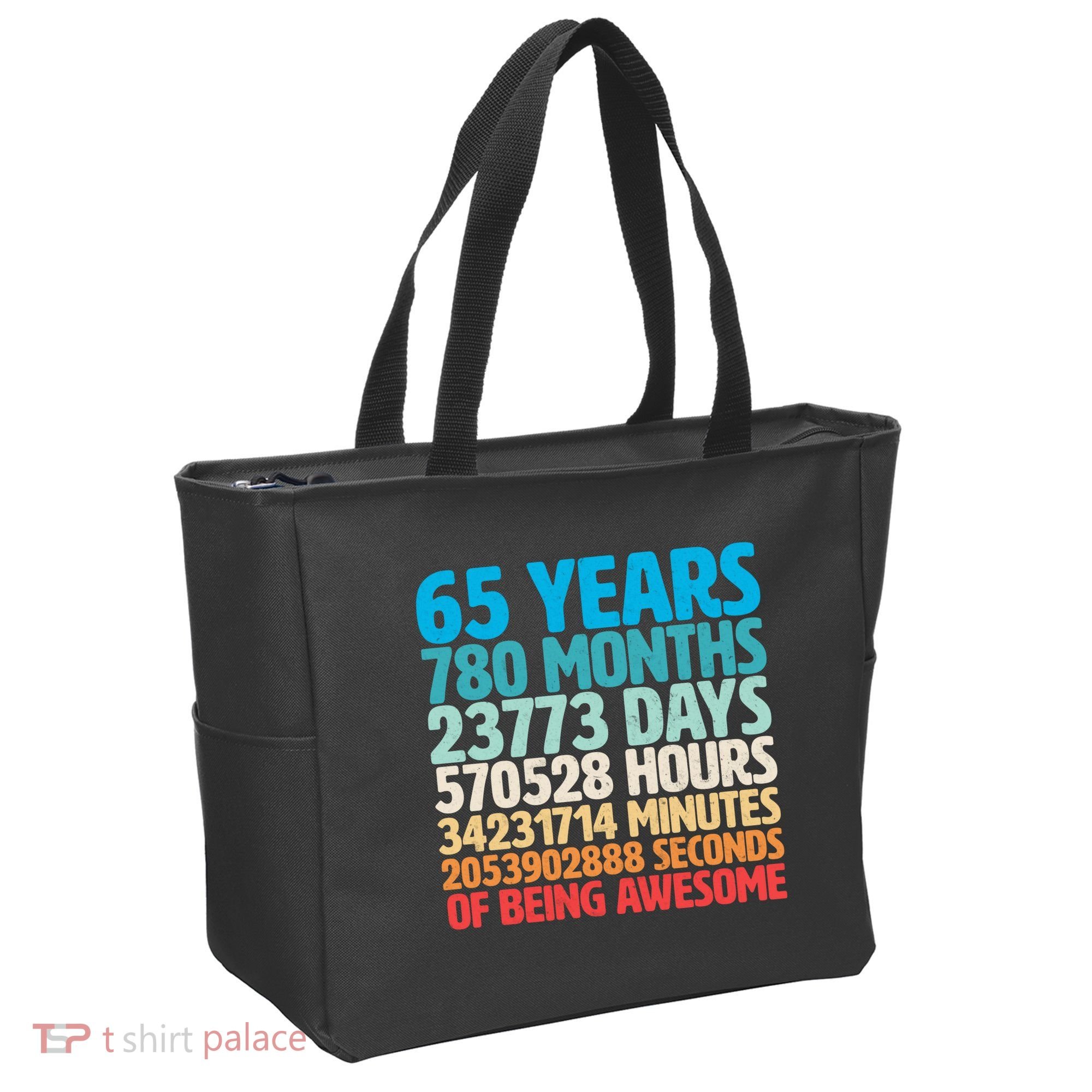 65 Years Of Being Awesome Birthday Time Breakdown Tote Bag