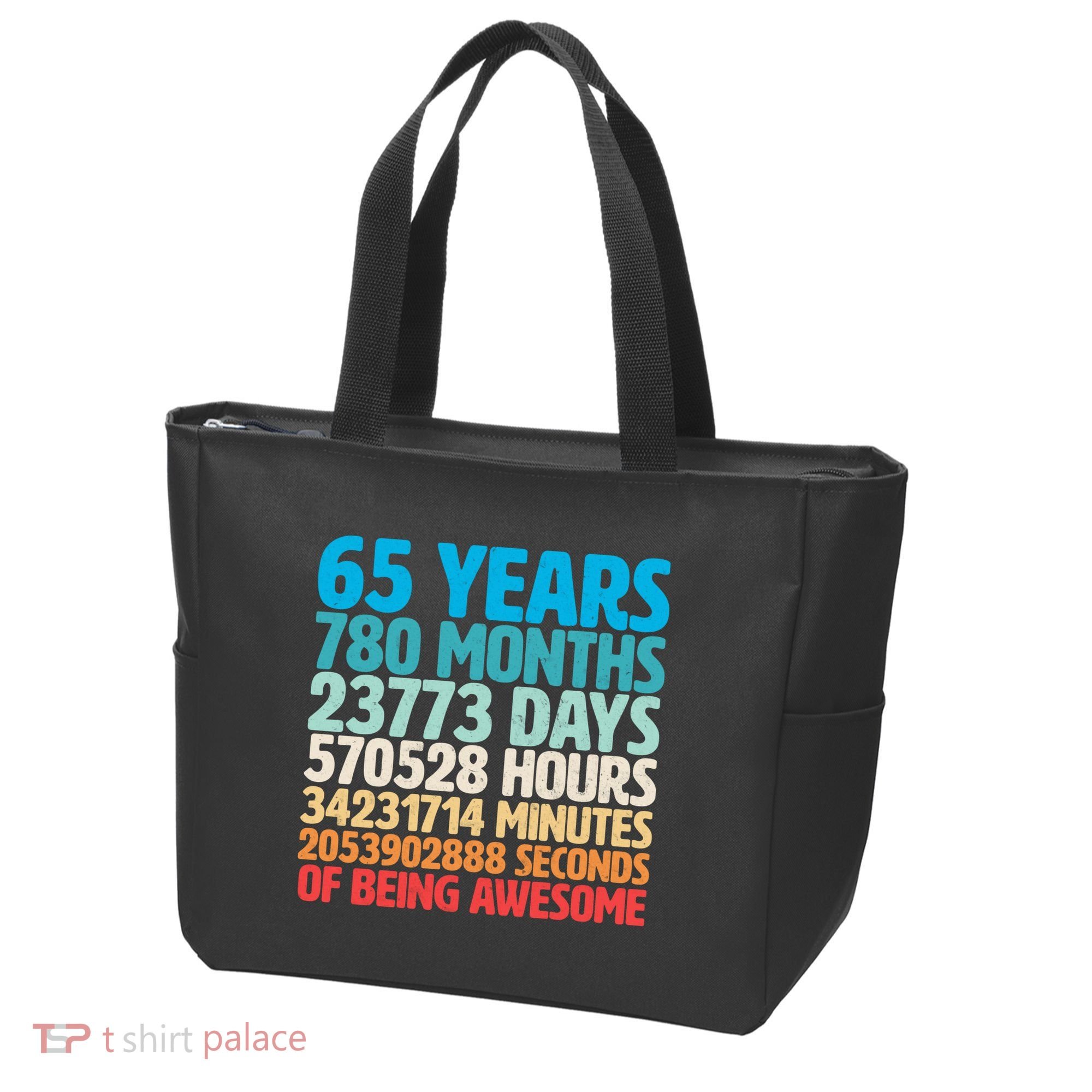 65 Years Of Being Awesome Birthday Time Breakdown Tote Bag