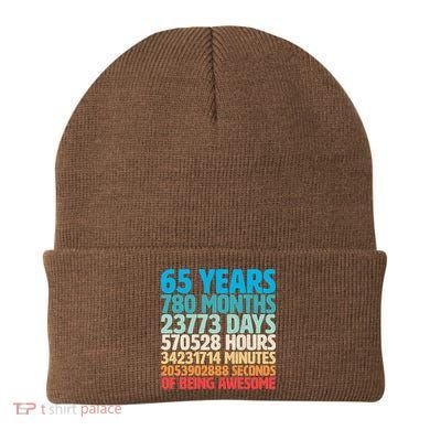 65 Years Of Being Awesome Birthday Time Breakdown Beanie