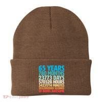 65 Years Of Being Awesome Birthday Time Breakdown Beanie thumb 0