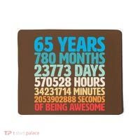 65 Years Of Being Awesome Birthday Time Breakdown Mousepad thumb 0
