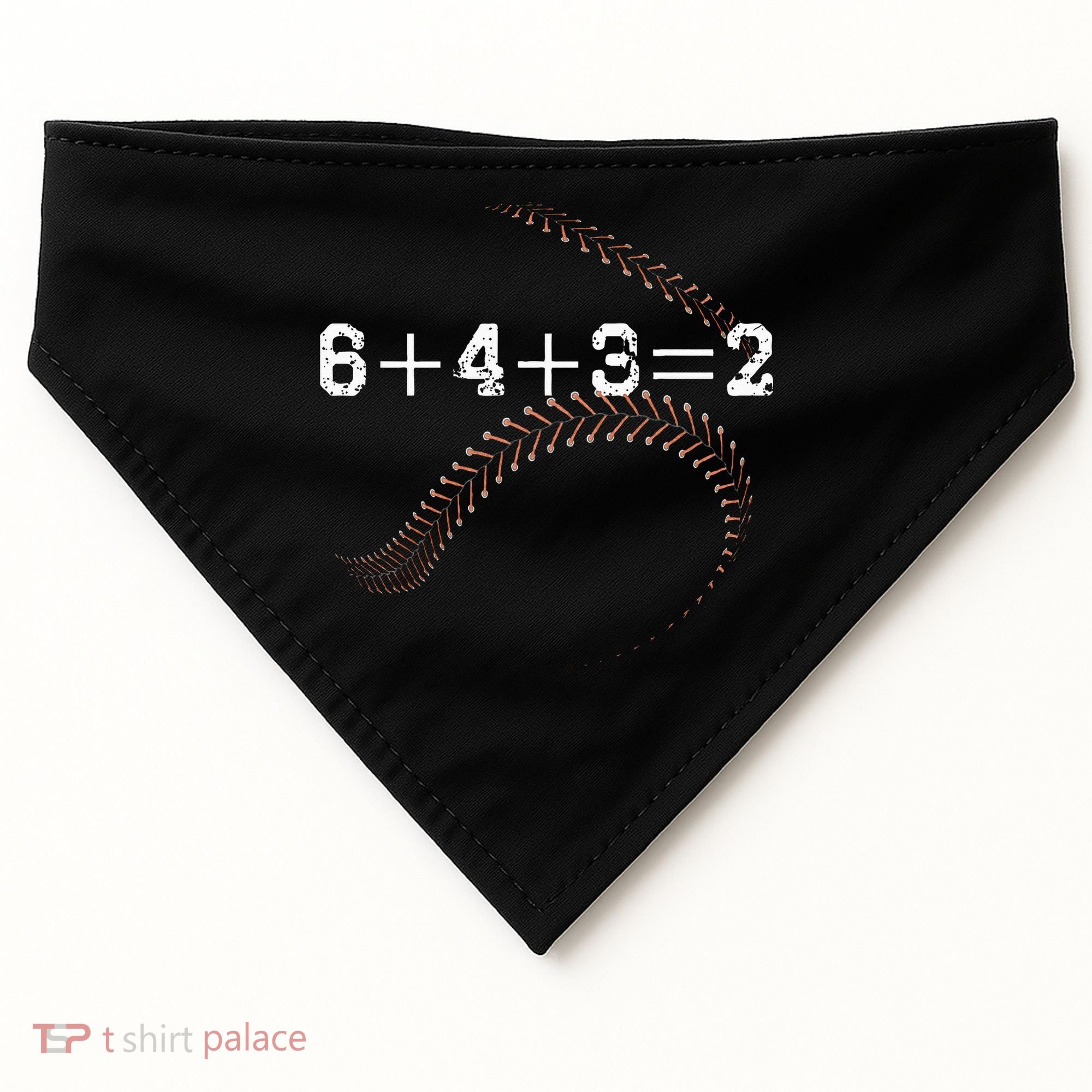 6+4+3=2 643 Double Play Outs Baseball Player Coach Softball USA-Made Doggie Bandana