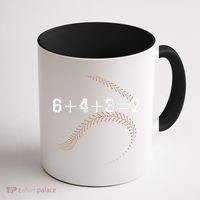 6+4+3=2 643 Double Play Outs Baseball Player Coach Softball Coffee Mug thumb 1