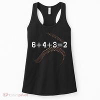 6+4+3=2 643 Double Play Outs Baseball Player Coach Softball Women's Tank Top thumb 0