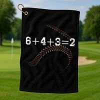 6+4+3=2 643 Double Play Outs Baseball Player Coach Softball Golf Towel thumb 1