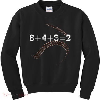 6+4+3=2 643 Double Play Outs Baseball Player Coach Softball Kids Sweatshirt