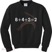 6+4+3=2 643 Double Play Outs Baseball Player Coach Softball Kids Sweatshirt thumb 0