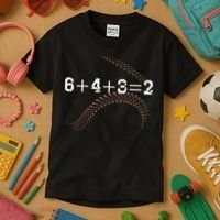 6+4+3=2 643 Double Play Outs Baseball Player Coach Softball Kids T-Shirt thumb 3
