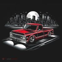67 72 Classic C10 Pickup Truck Slammed Lowered Airride T-Shirt thumb 7