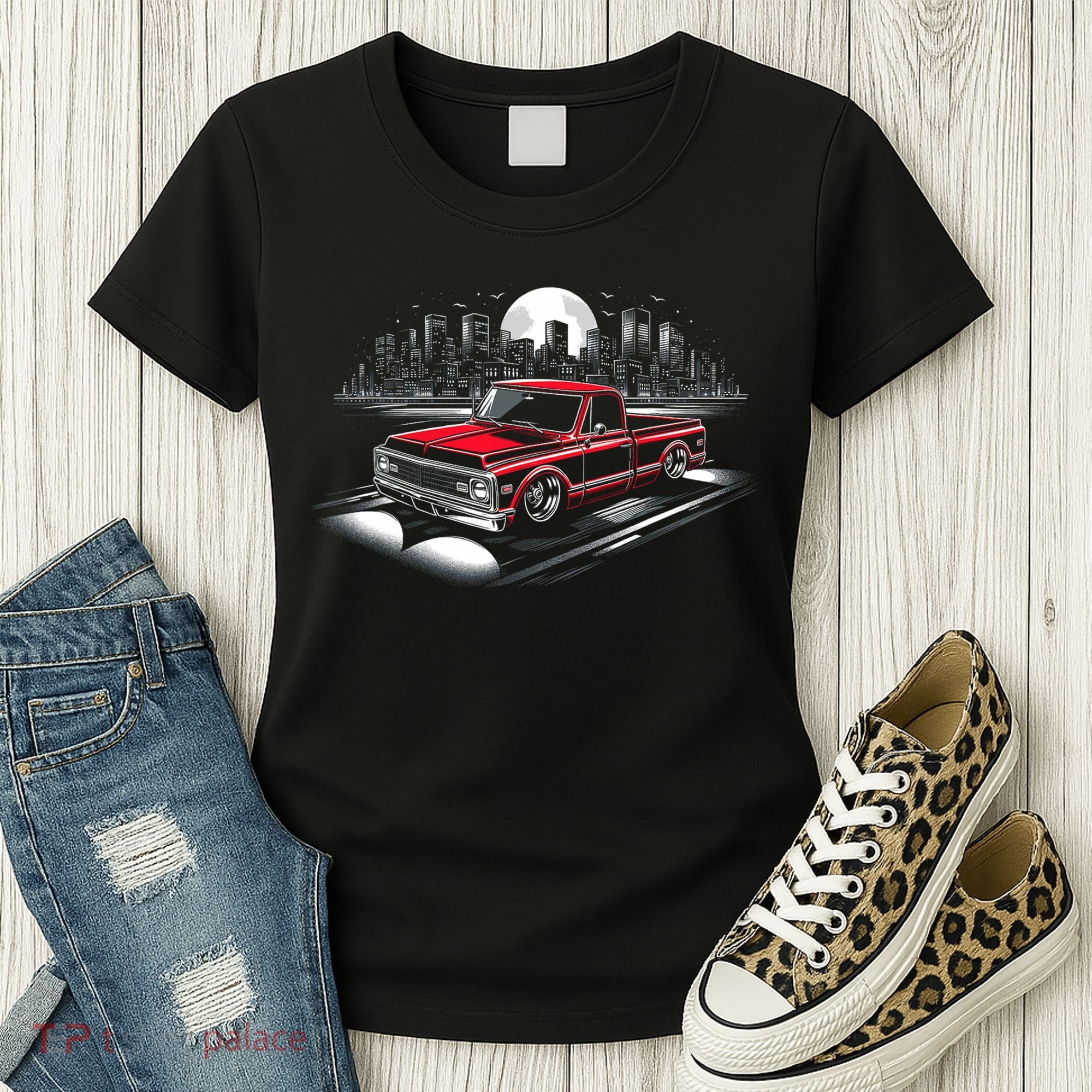 67 72 Classic C10 Pickup Truck Slammed Lowered Airride Women's T-Shirt