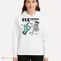 6 7 Meme Funny Witch Skeleton Hands 67 Halloween Hoodie thumb 5