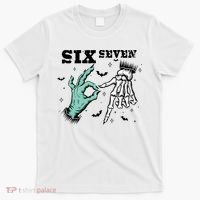 6 7 Meme Funny Witch Skeleton Hands 67 Halloween T-Shirt thumb 0