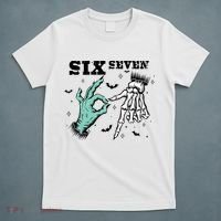 6 7 Meme Funny Witch Skeleton Hands 67 Halloween T-Shirt thumb 5