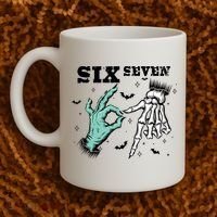 6 7 Meme Funny Witch Skeleton Hands 67 Halloween Coffee Mug thumb 2