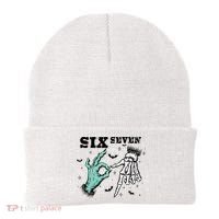 6 7 Meme Funny Witch Skeleton Hands 67 Halloween Beanie thumb 0