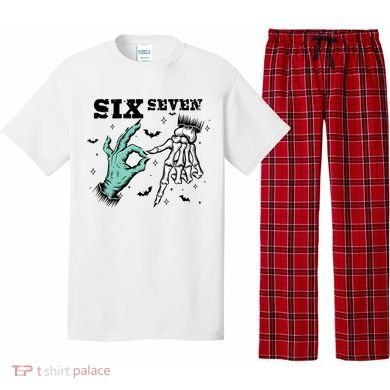 6 7 Meme Funny Witch Skeleton Hands 67 Halloween Pajama Set
