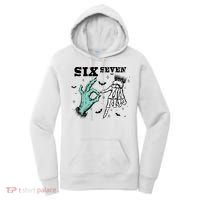 6 7 Meme Funny Witch Skeleton Hands 67 Halloween Women's Hoodie thumb 0