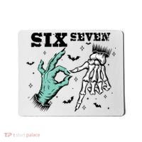 6 7 Meme Funny Witch Skeleton Hands 67 Halloween Mousepad thumb 0
