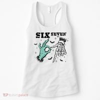 6 7 Meme Funny Witch Skeleton Hands 67 Halloween Women's Tank Top thumb 0
