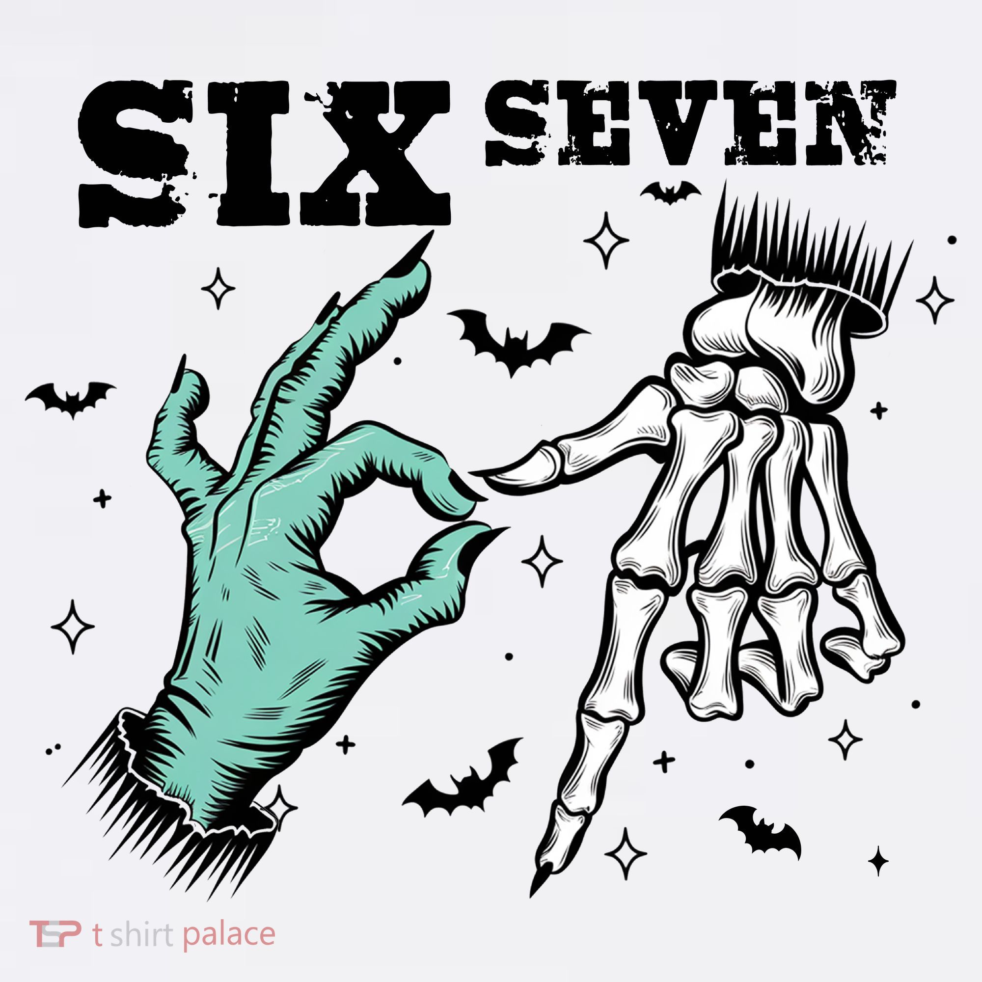 6 7 Meme Funny Witch Skeleton Hands 67 Halloween Women's Tank Top
