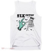 6 7 Meme Funny Witch Skeleton Hands 67 Halloween Tank Top thumb 0