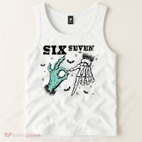 6 7 Meme Funny Witch Skeleton Hands 67 Halloween Tank Top thumb 2