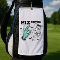 6 7 Meme Funny Witch Skeleton Hands 67 Halloween Golf Towel thumb 2