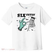 6 7 Meme Funny Witch Skeleton Hands 67 Halloween Toddler T-Shirt thumb 0