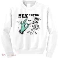 6 7 Meme Funny Witch Skeleton Hands 67 Halloween Kids Sweatshirt thumb 0