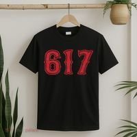 617 Area Code Boston Fan Baseball T-Shirt thumb 2