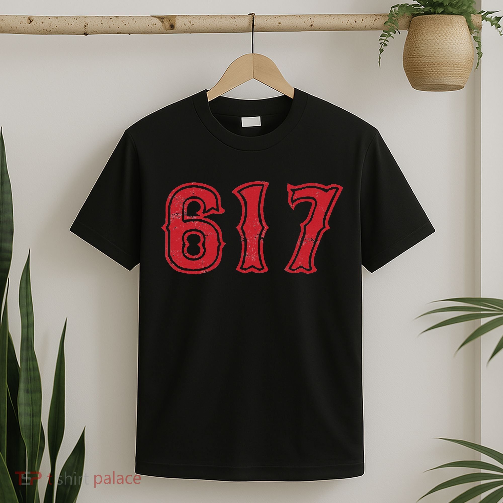 617 Area Code Boston Fan Baseball T-Shirt