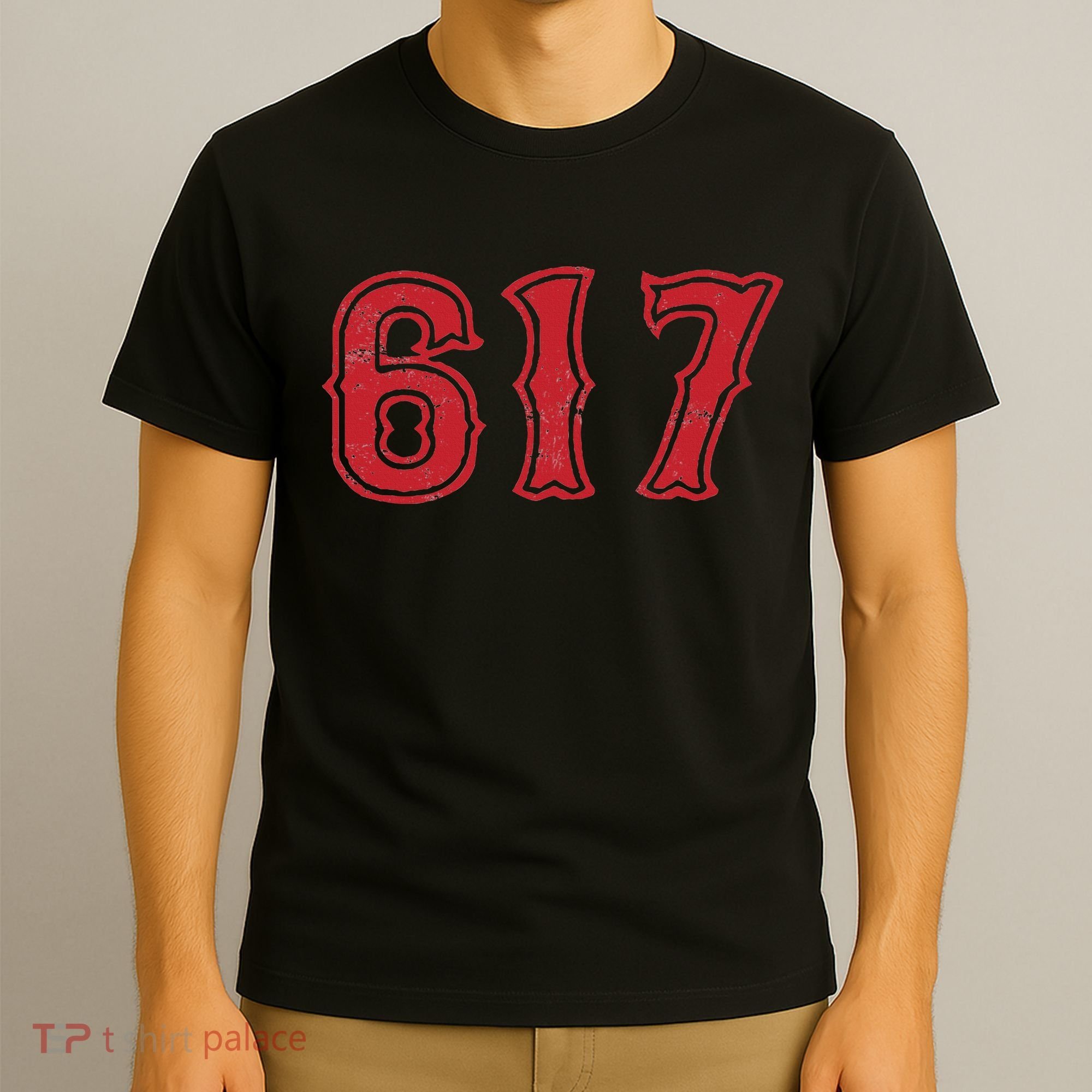 617 Area Code Boston Fan Baseball T-Shirt