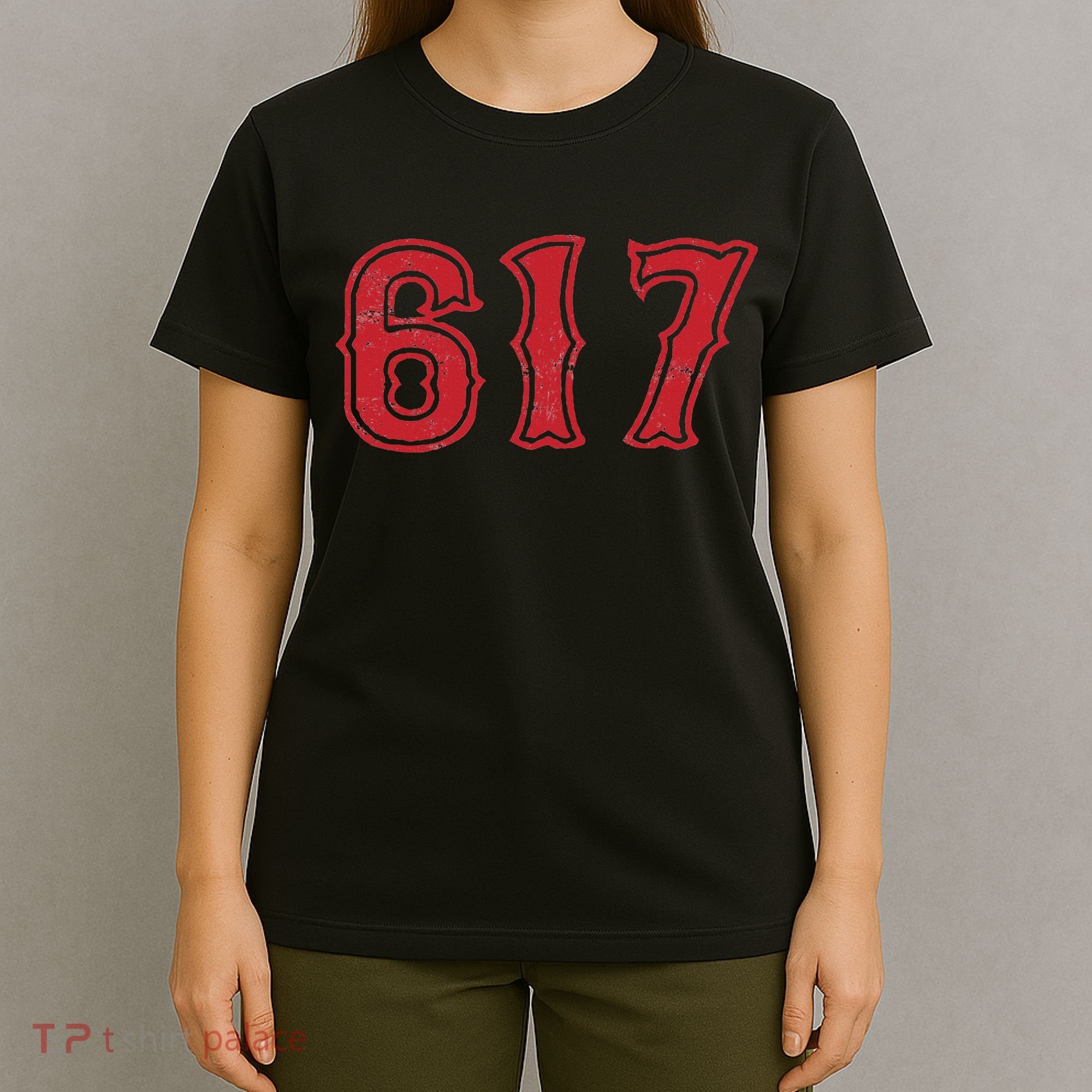 617 Area Code Boston Fan Baseball T-Shirt